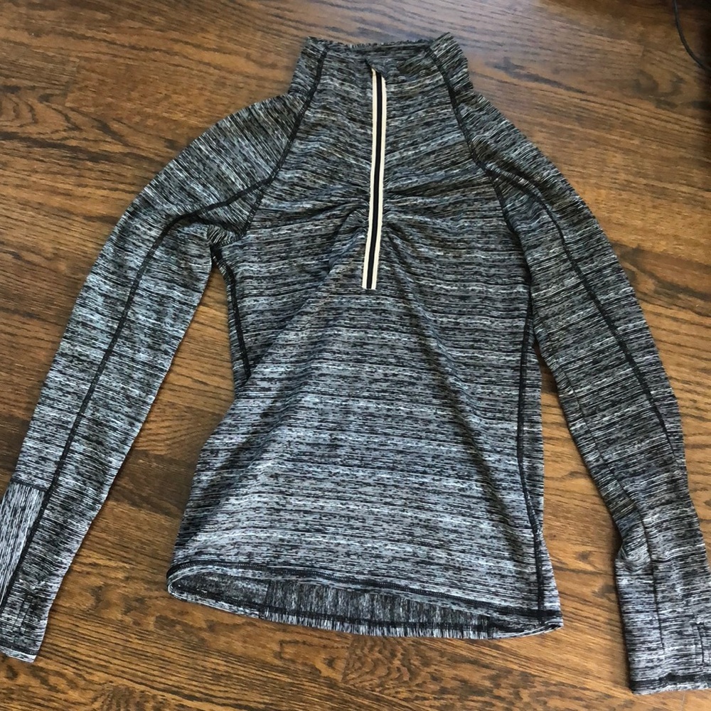 Black and white quarter zip